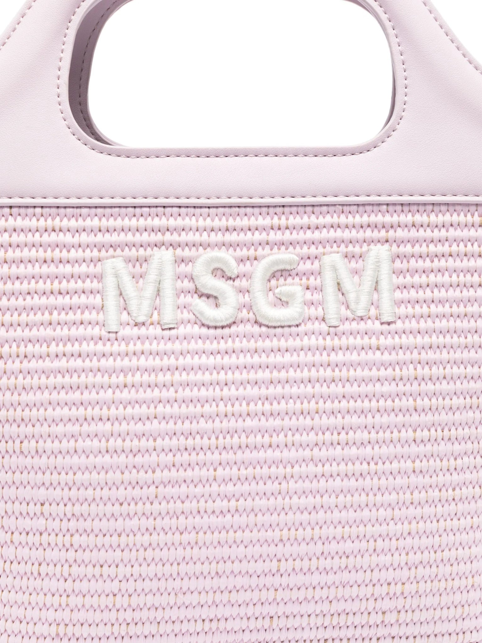 BORSA TOTE IN PAGLIA ROSA MSGM - Angel Luxury