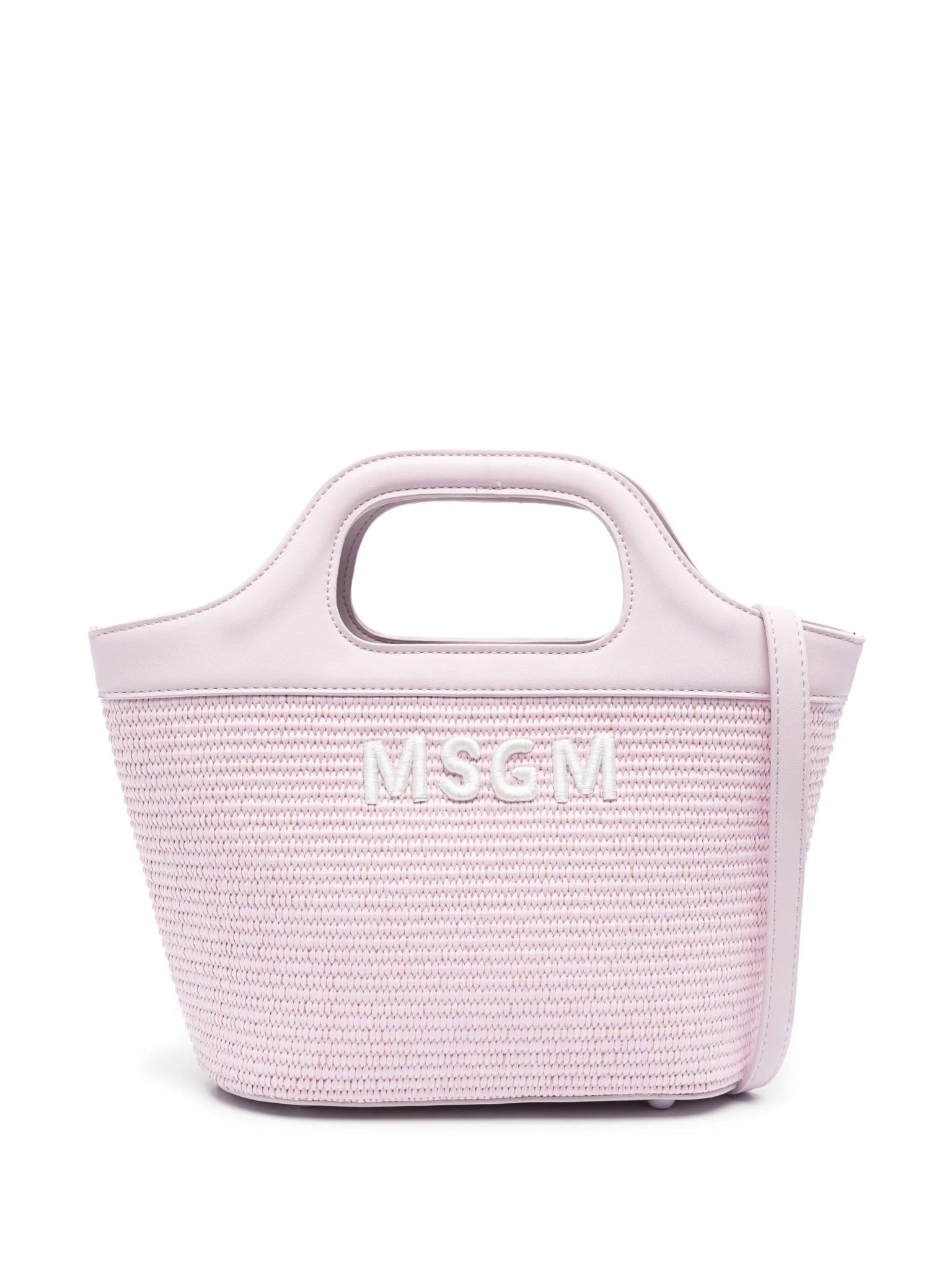 BORSA TOTE IN PAGLIA ROSA MSGM - Angel Luxury