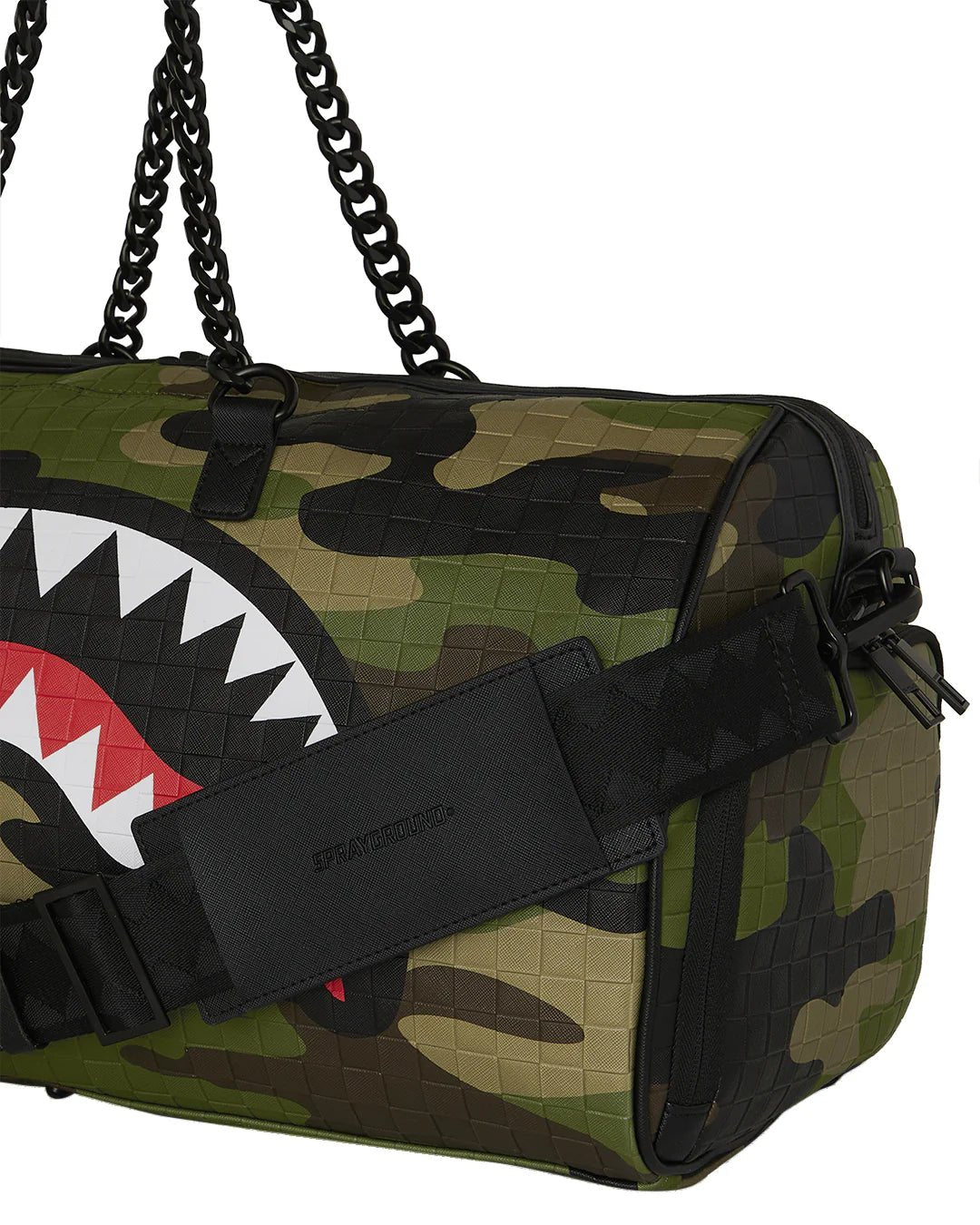BORSONE WOODLAND CAMO CHECK CHAIN DUFFLE SPRAYGROUND - Angel Luxury
