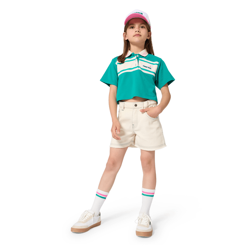 CALZETTONI BIANCHI CON FASCE ROSA E VERDI KIDS AROUND - Angel Luxury