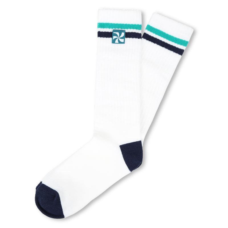 CALZETTONI BIANCHI CON FASCE VERDE E BLU KIDS AROUND - Angel Luxury