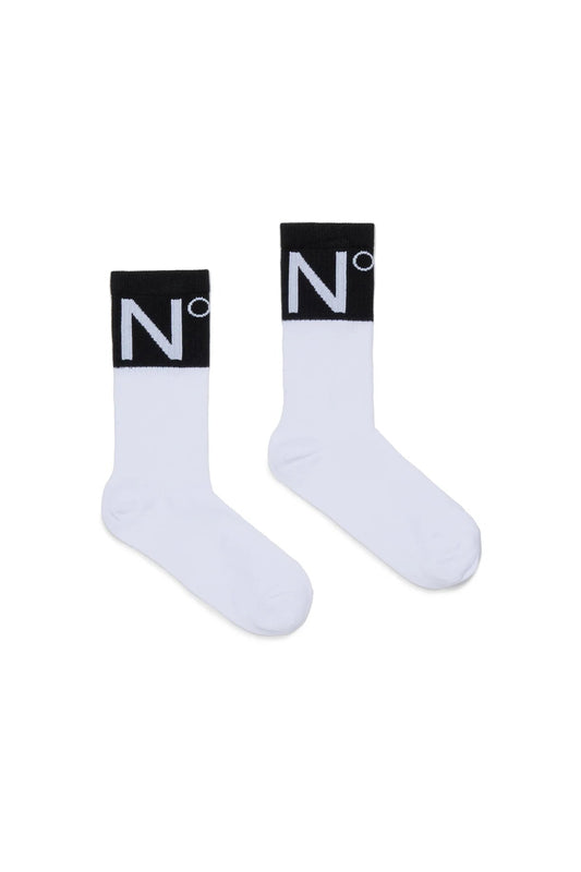 CALZINI BIANCHI CON LOGO NERO N21 - Angel Luxury