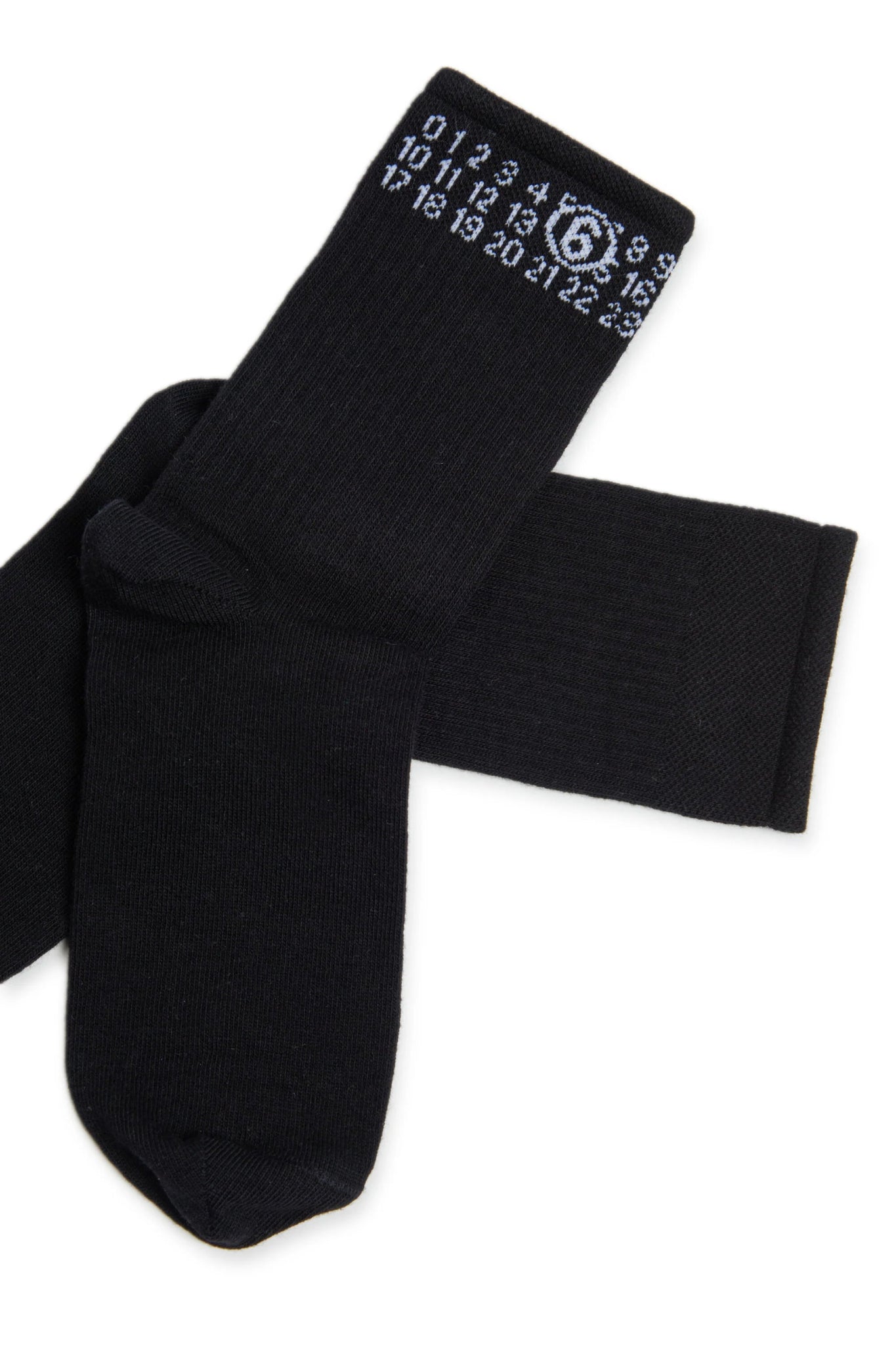 CALZINI NERO CON LOGO NUMERICO MAISON MARGIELA - Angel Luxury