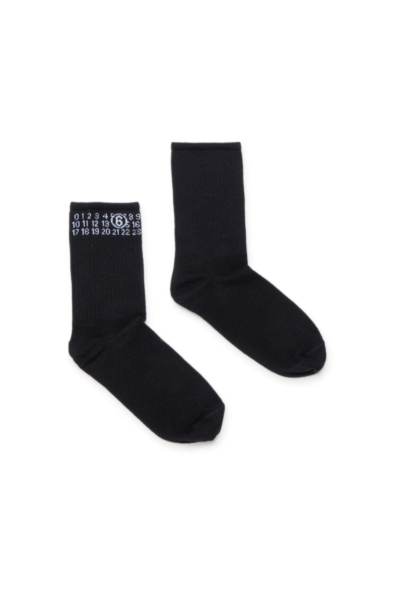 CALZINI NERO CON LOGO NUMERICO MAISON MARGIELA - Angel Luxury