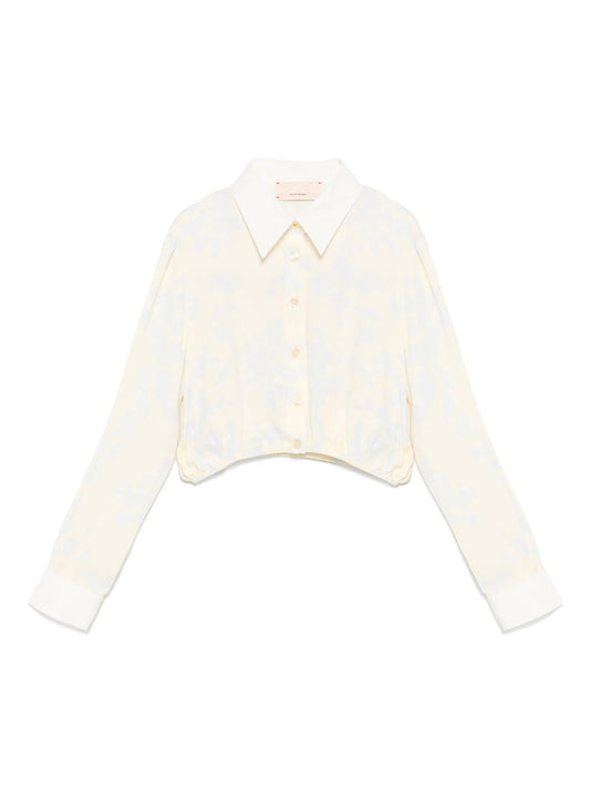 CAMICIA A FIORI GIALLO PASTELLO ELISABETTA FRANCHI - Angel Luxury