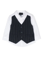 CAMICIA A GILET BIANCO/BLU FAY - Angel Luxury