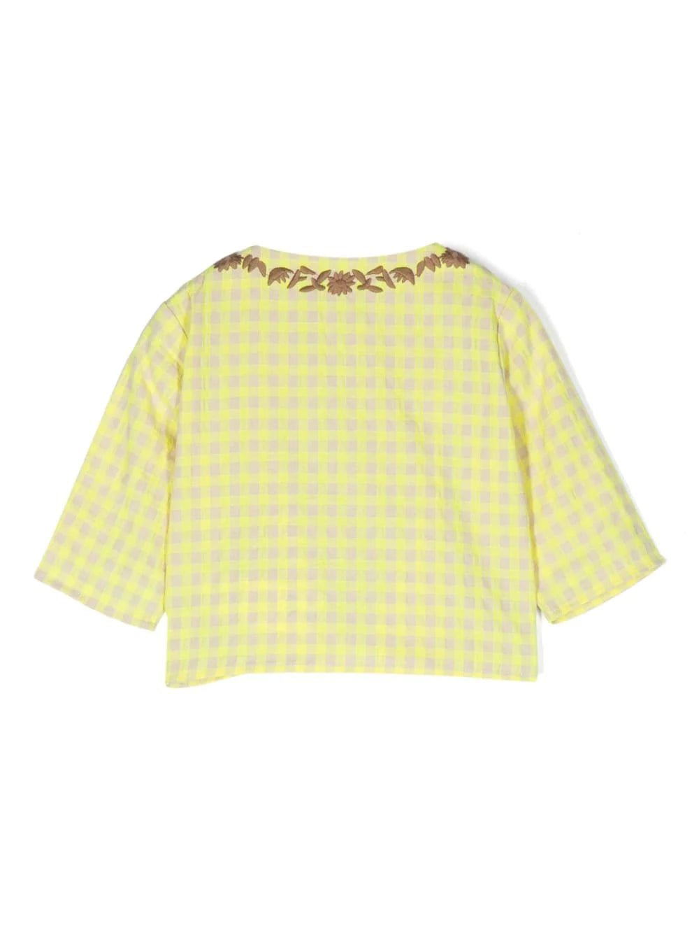 CAMICIA A QUADRI BEIGE E GIALLA DOUUOD - Angel Luxury