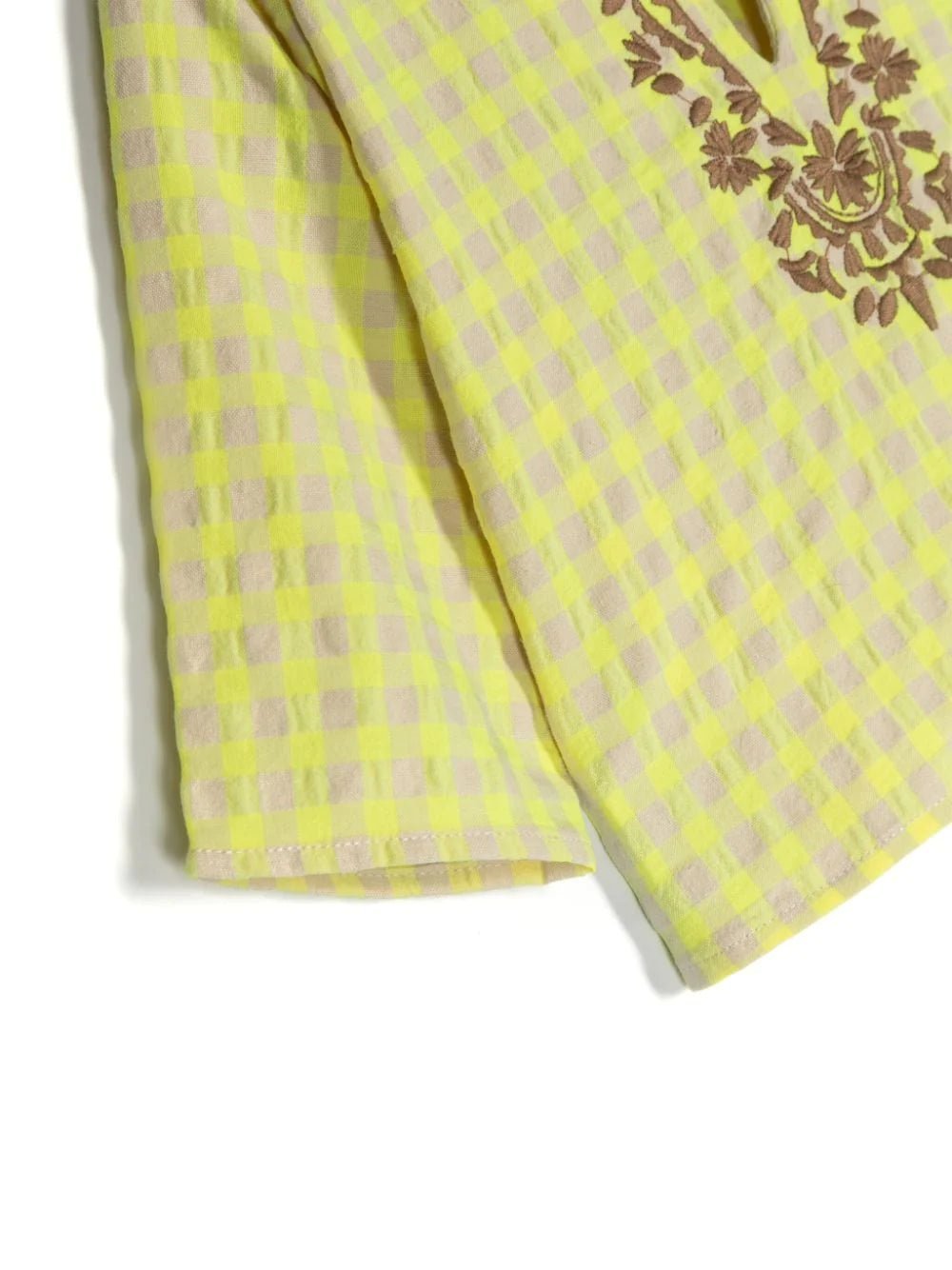 CAMICIA A QUADRI BEIGE E GIALLA DOUUOD - Angel Luxury