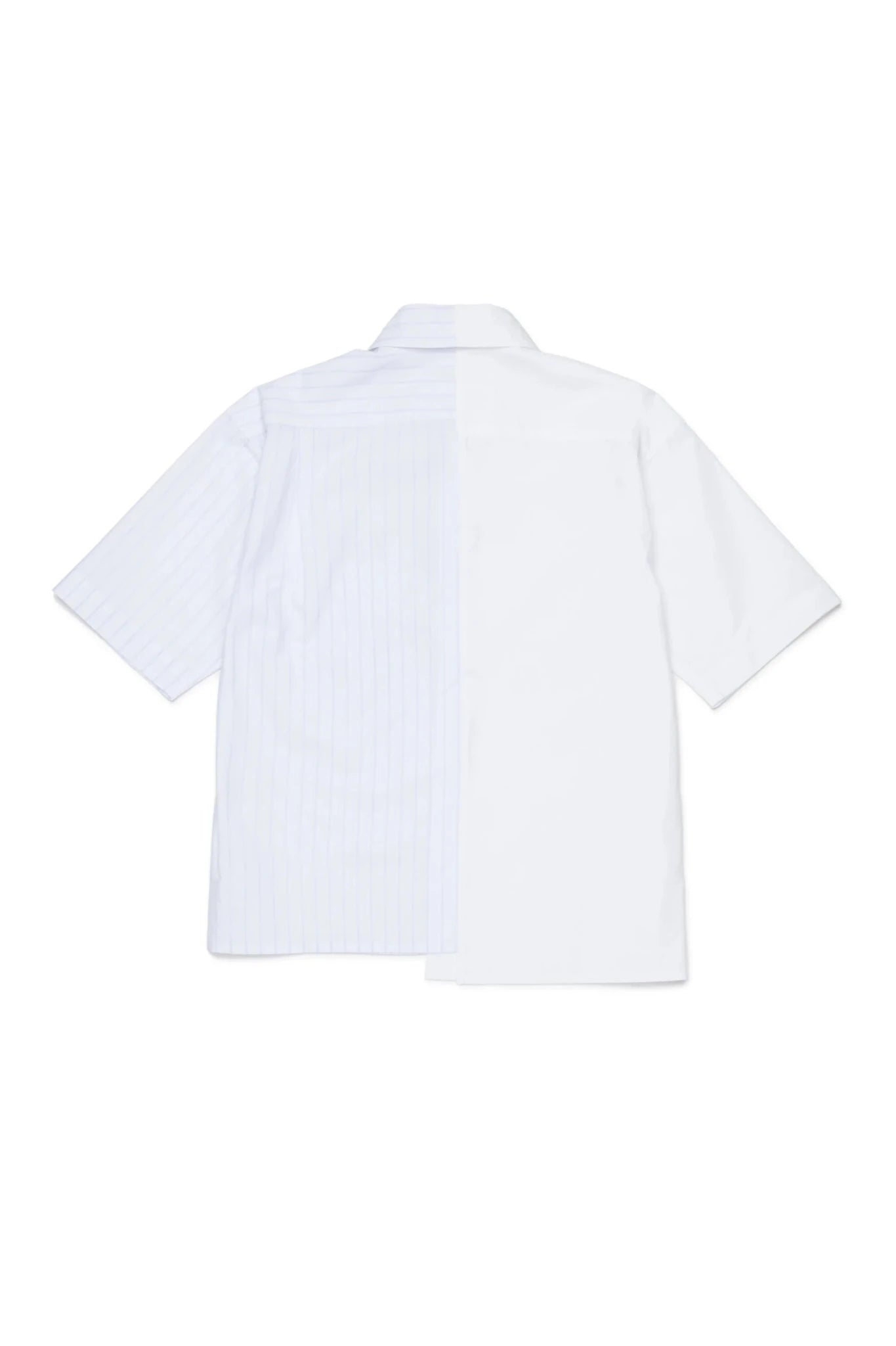 CAMICIA A RIGHE AZZURRO E BIANCA CON LOGO NUMERICO MAISON MARGIELA - Angel Luxury