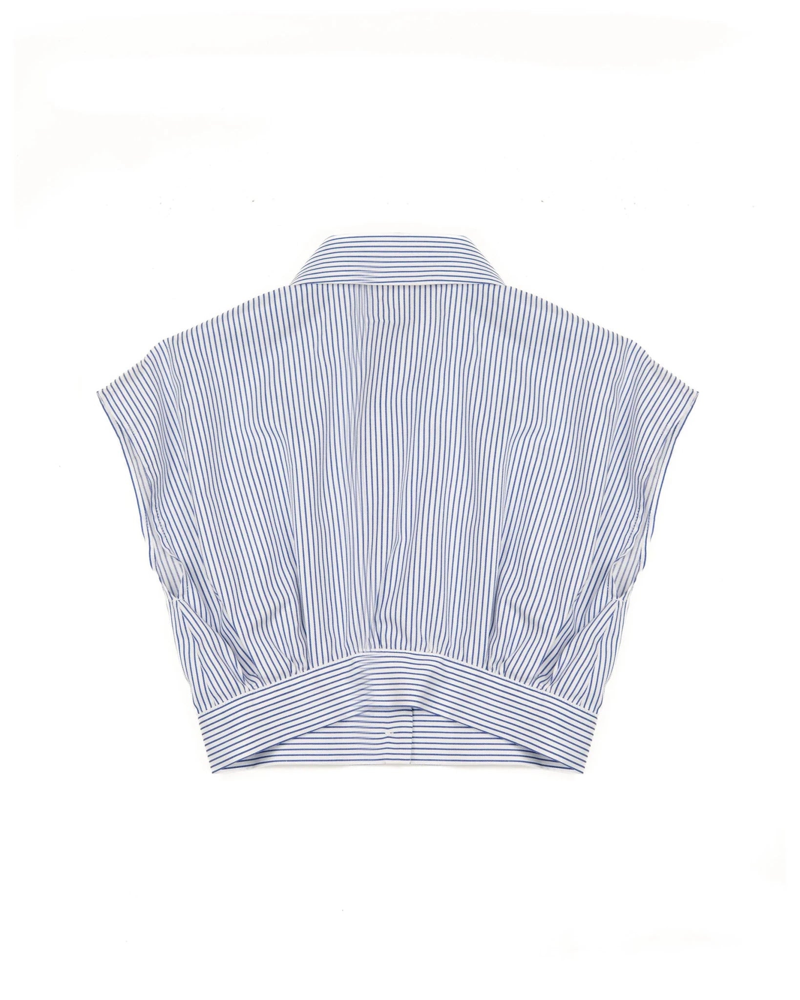 CAMICIA A RIGHE BIANCO E BLU CON LOGO IN RICAMO ELISABETTA FRANCHI - Angel Luxury