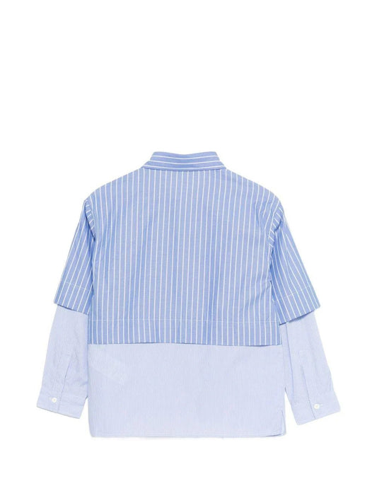 CAMICIA A RIGHE CELESTE E BIANCO DONDUP - Angel Luxury