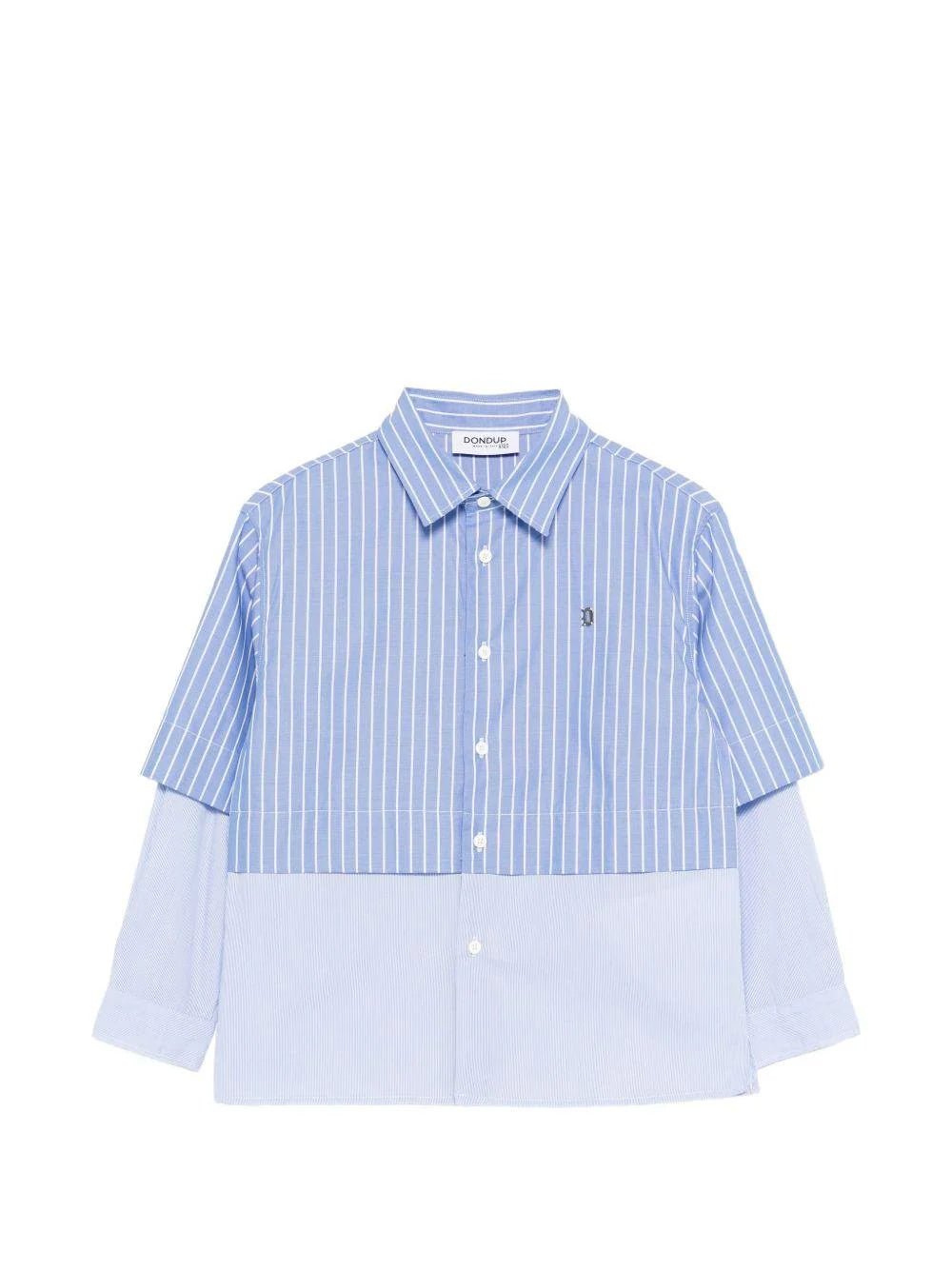 CAMICIA A RIGHE CELESTE E BIANCO DONDUP - Angel Luxury