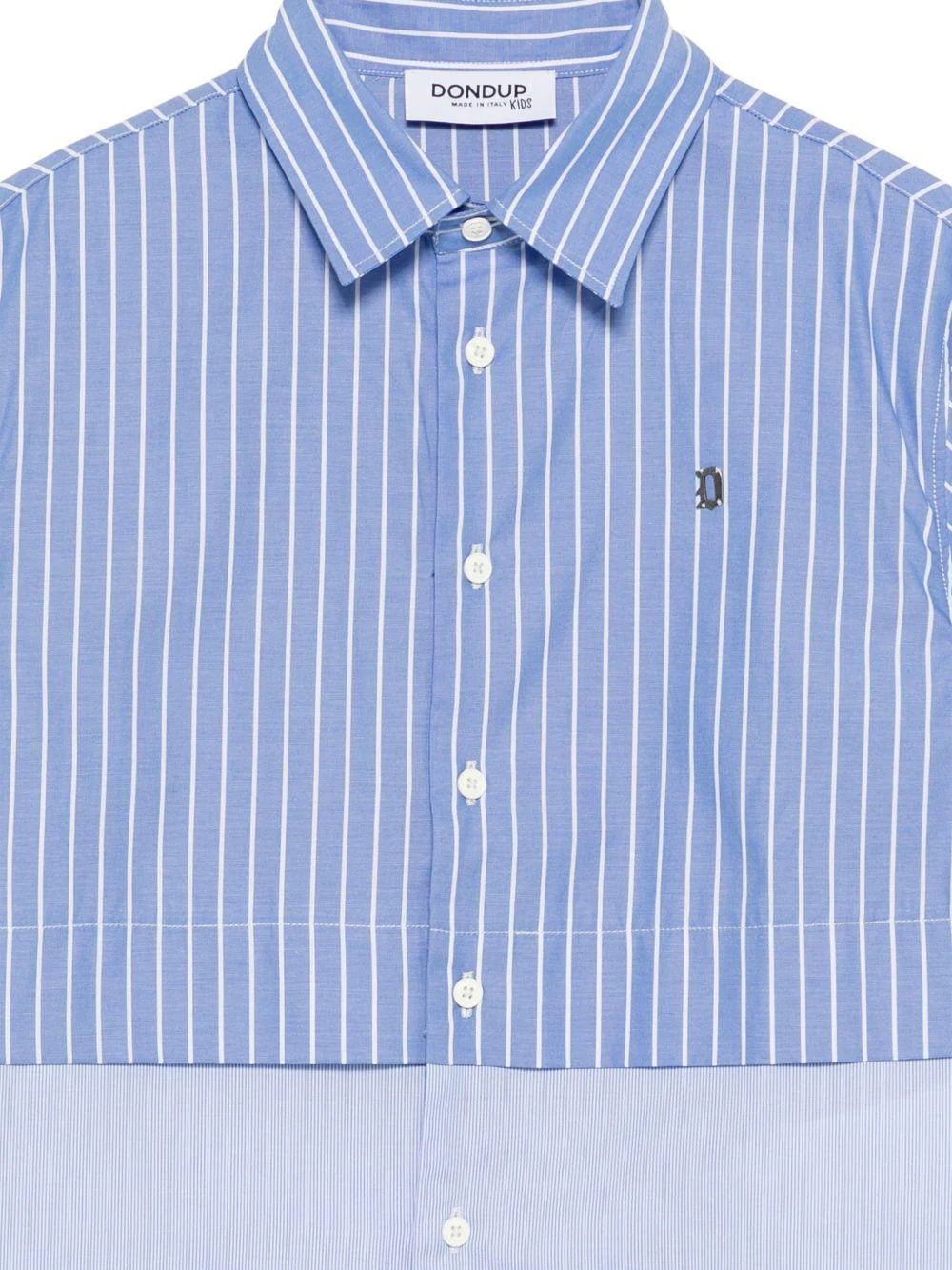 CAMICIA A RIGHE CELESTE E BIANCO DONDUP - Angel Luxury