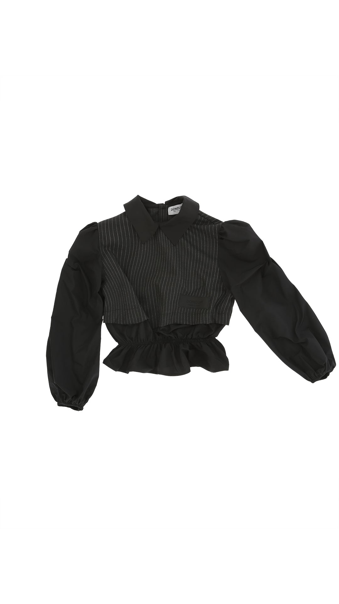 CAMICIA A RIGHE CON FINTO GILET NERO/GRIGIO DONDUP - Angel Luxury