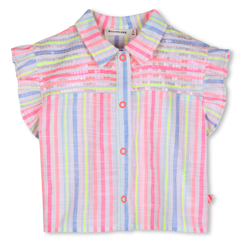 CAMICIA A RIGHE CON MANICHE ARRICCIATE BILLIEBLUSH - Angel Luxury