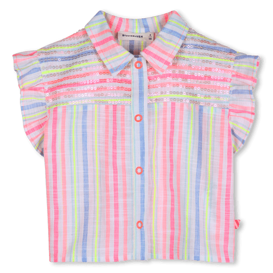 CAMICIA A RIGHE CON MANICHE ARRICCIATE BILLIEBLUSH - Angel Luxury