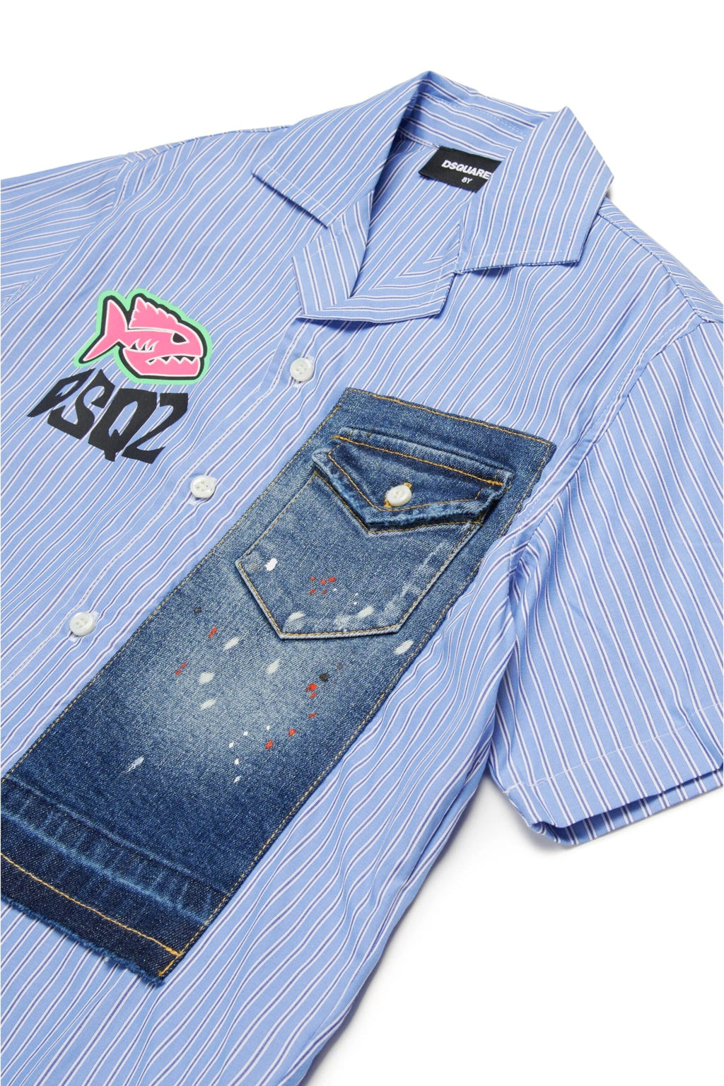 CAMICIA A RIGHE CON PIRANHA DSQUARED2 - Angel Luxury