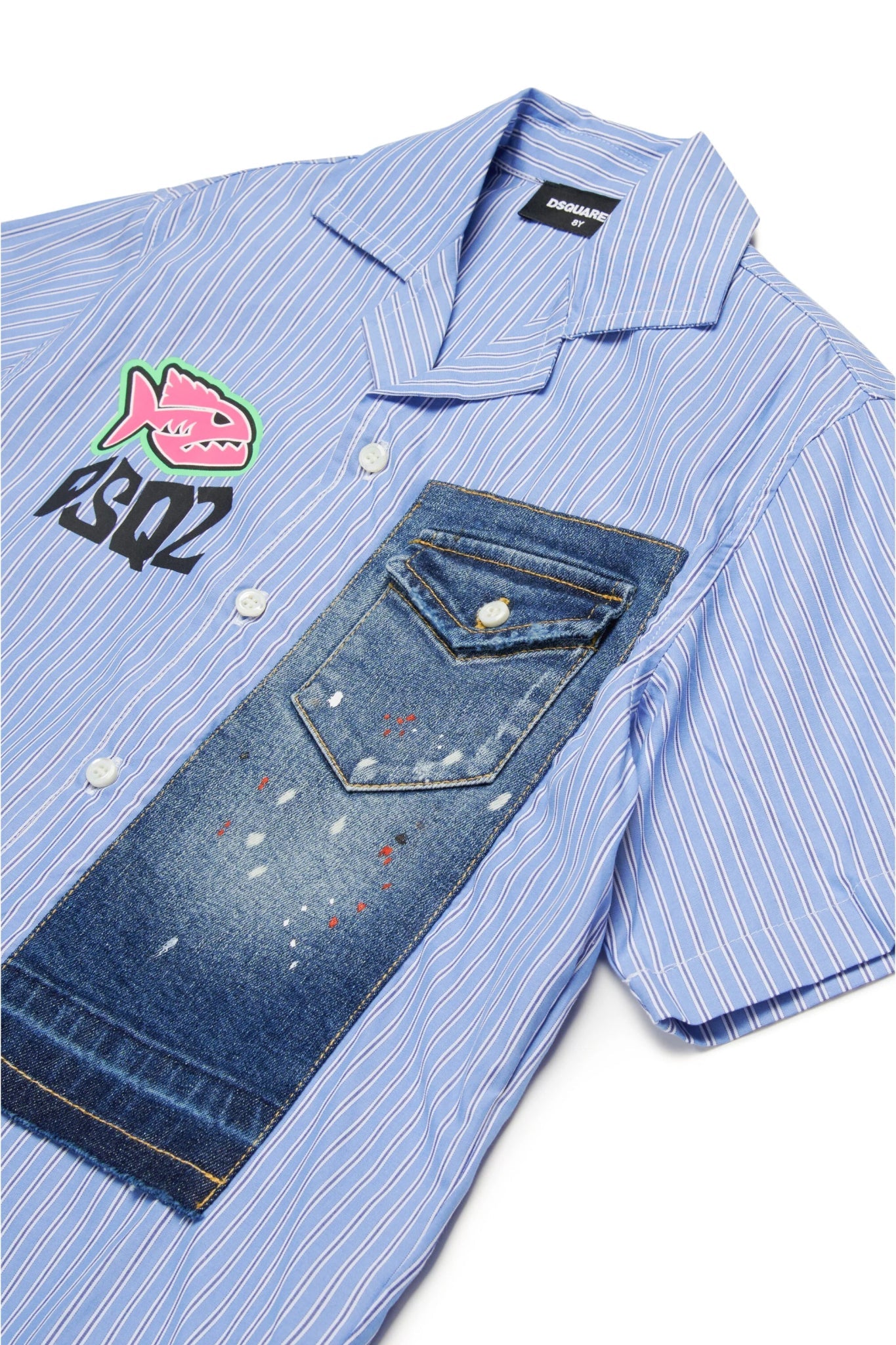 CAMICIA A RIGHE CON PIRANHA DSQUARED2 - Angel Luxury
