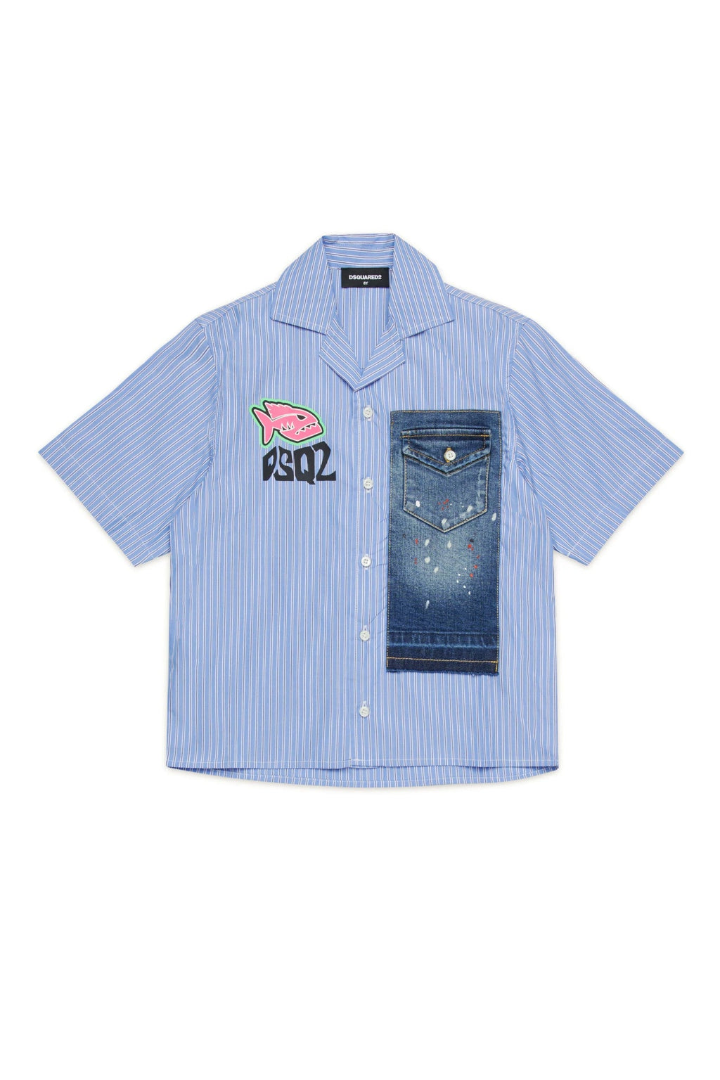 CAMICIA A RIGHE CON PIRANHA DSQUARED2 - Angel Luxury