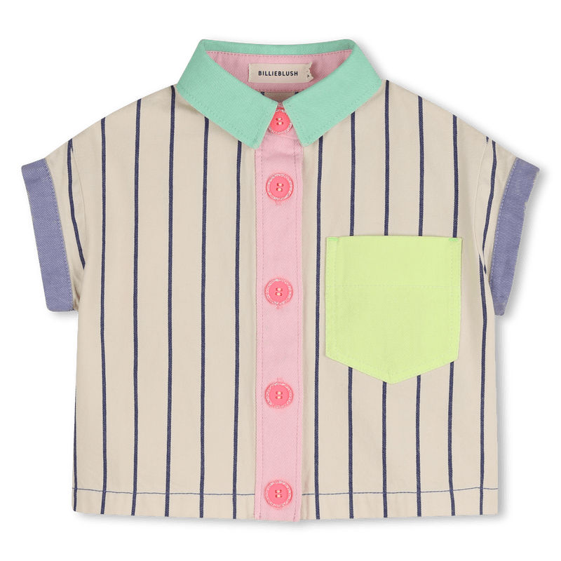 CAMICIA A RIGHE CON TASCHINO FLUO BILLIEBLUSH - Angel Luxury