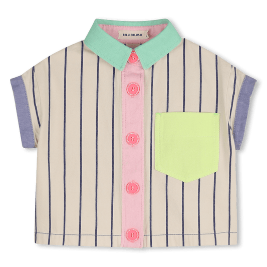 CAMICIA A RIGHE CON TASCHINO FLUO BILLIEBLUSH - Angel Luxury