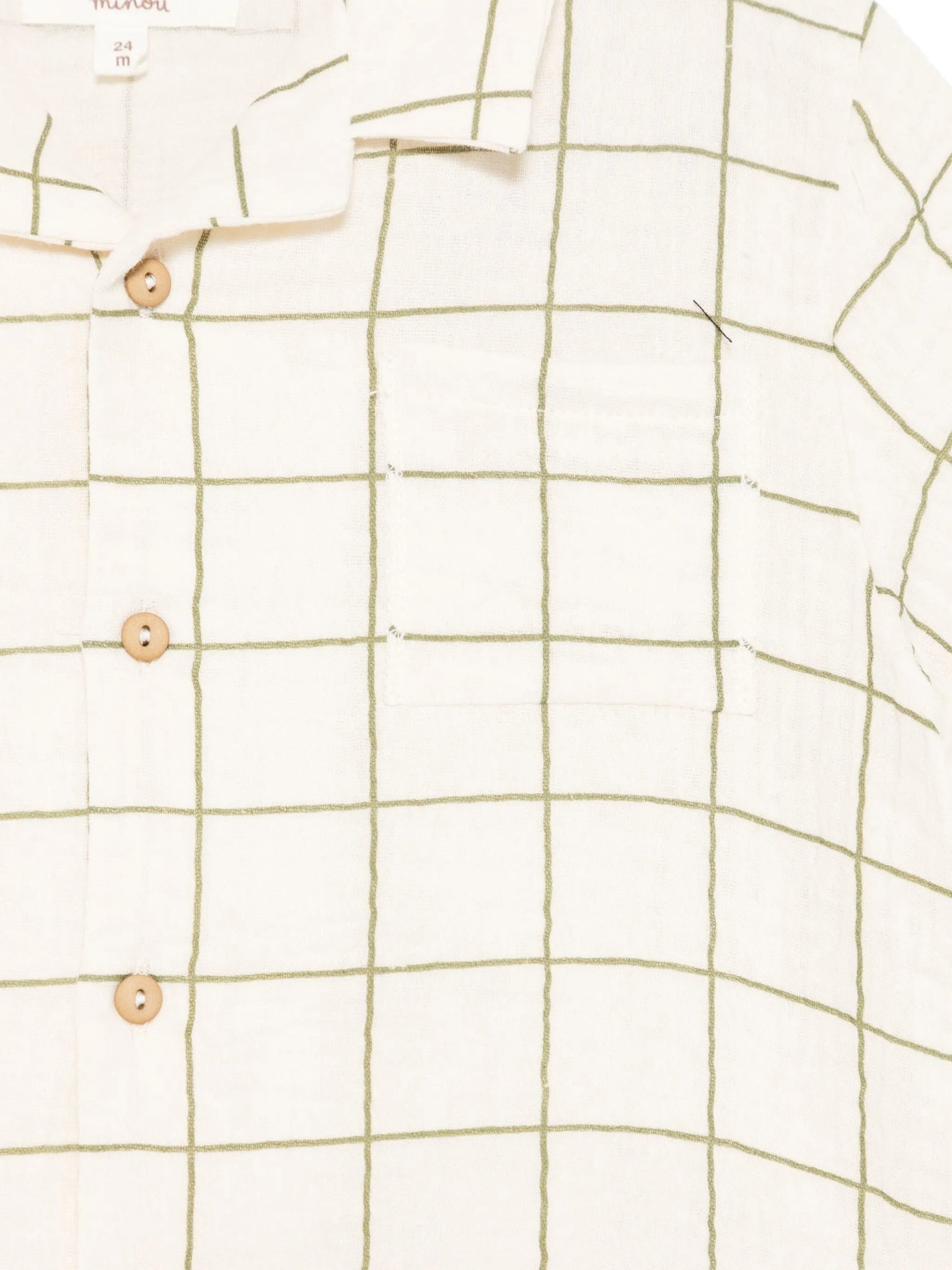 CAMICIA BEIGE A RIGHE VERDI TEDDY & MINOU - Angel Luxury