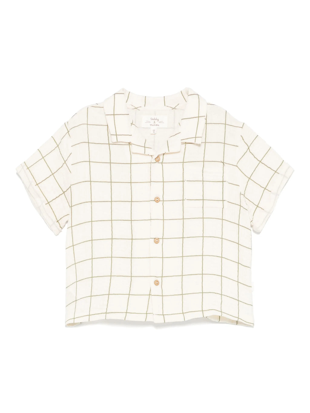 CAMICIA BEIGE A RIGHE VERDI TEDDY & MINOU - Angel Luxury