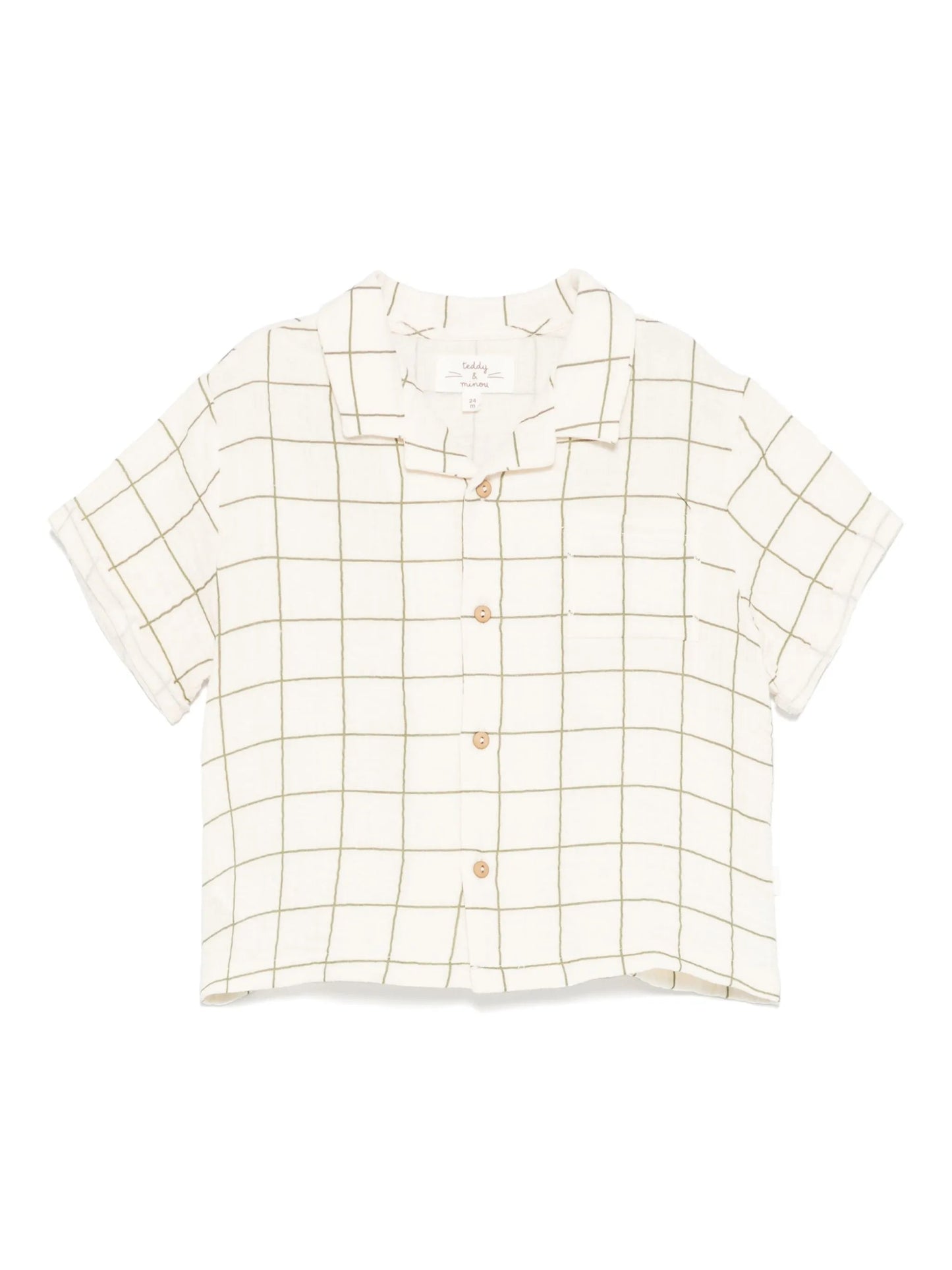 CAMICIA BEIGE A RIGHE VERDI TEDDY & MINOU - Angel Luxury