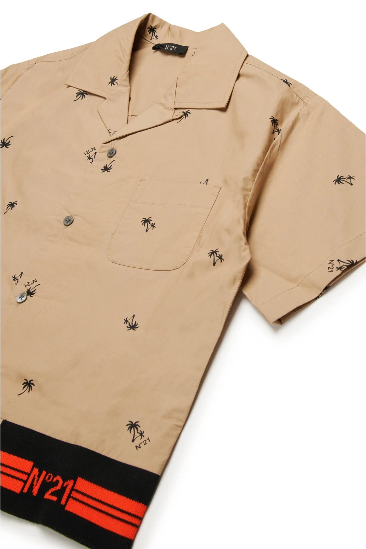 CAMICIA BEIGE CON PALMS N21 - Angel Luxury