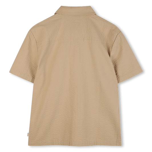 CAMICIA BEIGE CON ZIP CON LOGO NERO BOSS - Angel Luxury