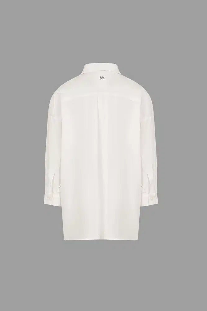 CAMICIA BIANCA CON BORDINI RICAMATI DOUUOD - Angel Luxury
