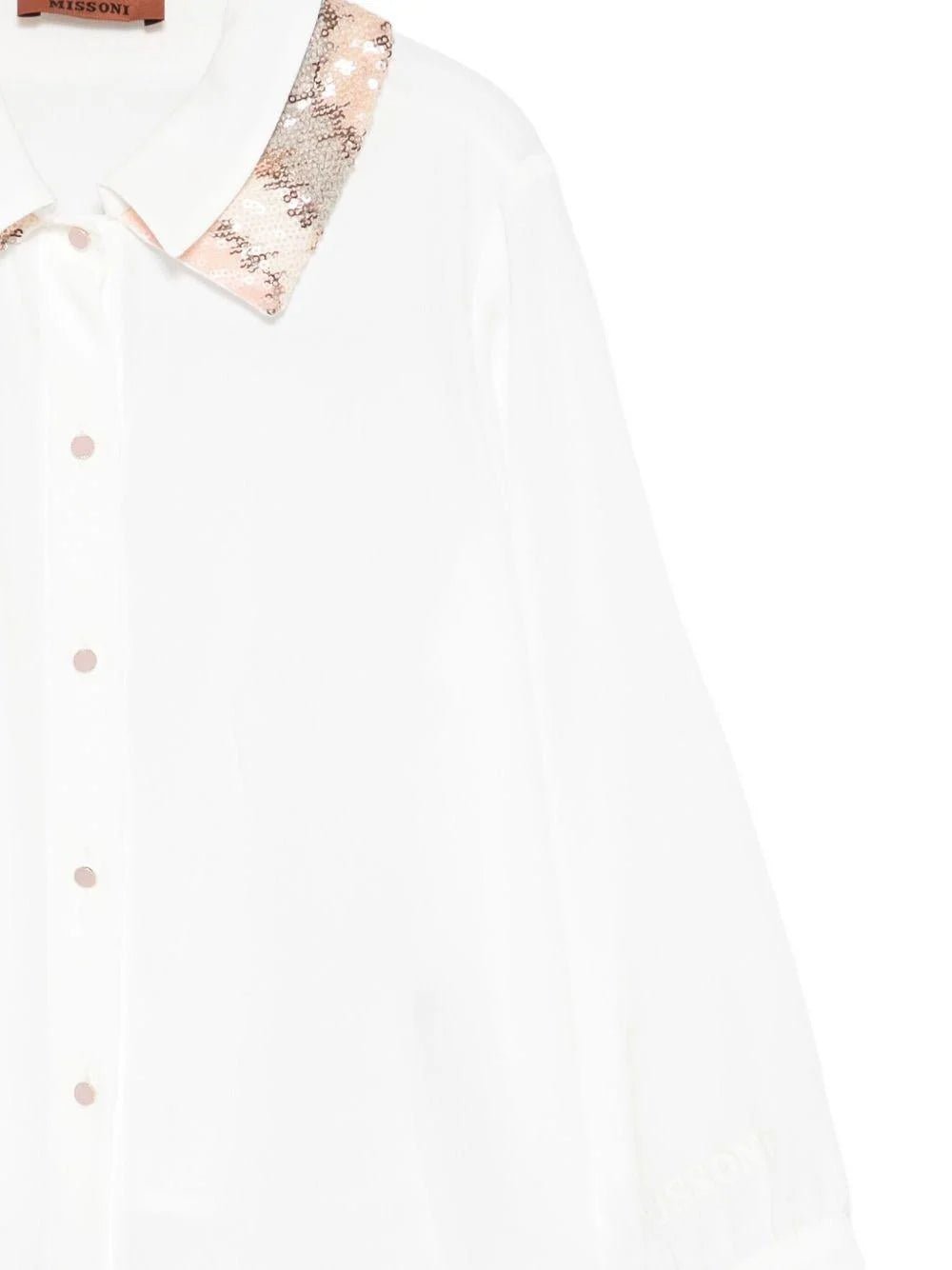 CAMICIA BIANCA CON COLLETTO IN PAILLETTES MISSONI - Angel Luxury