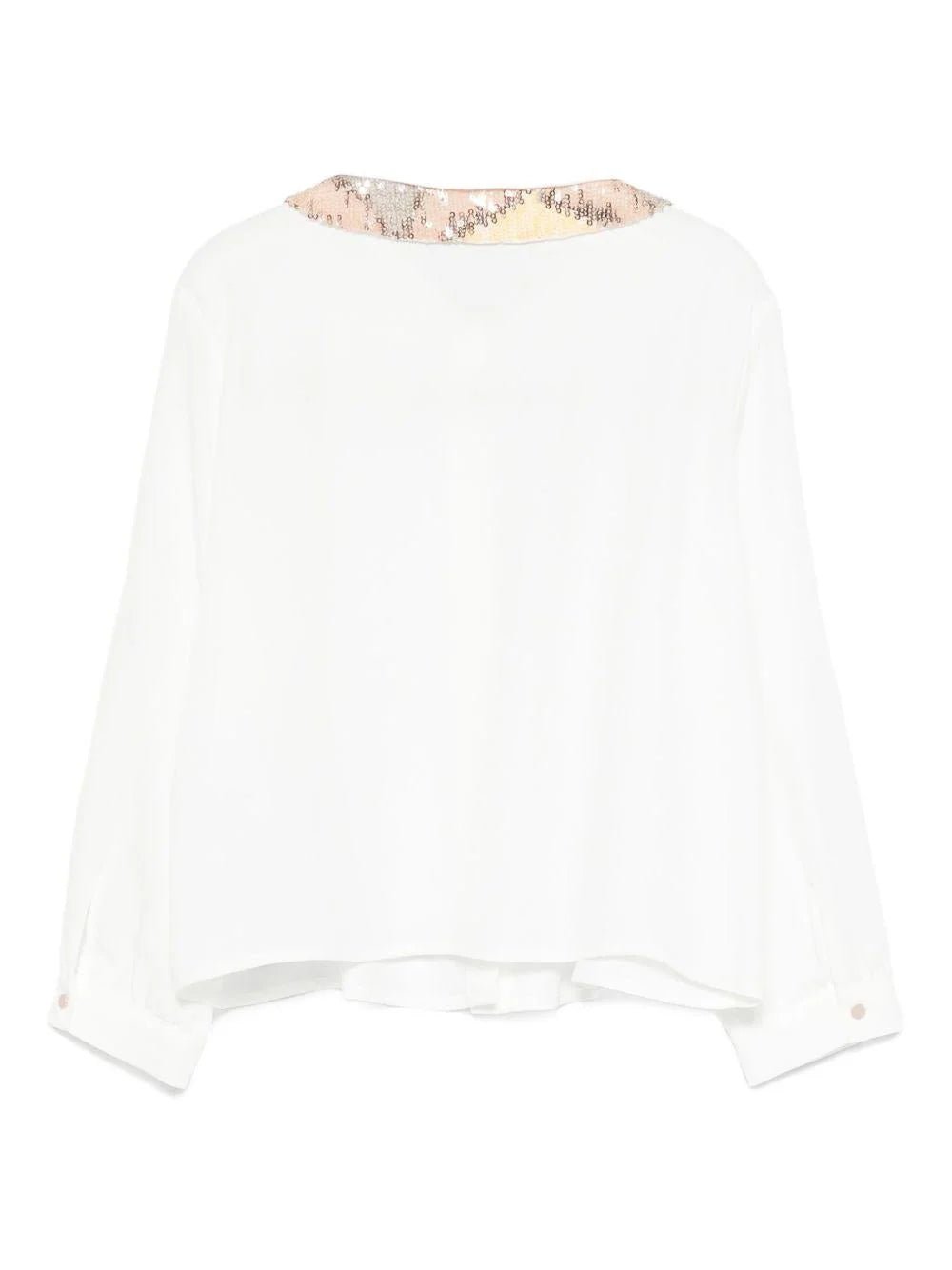 CAMICIA BIANCA CON COLLETTO IN PAILLETTES MISSONI - Angel Luxury
