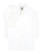 CAMICIA BIANCA CON FIORE DOUUOD - Angel Luxury