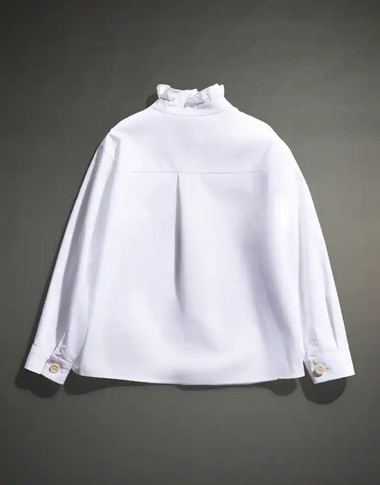 CAMICIA BIANCA CON ROUCHES - Angel Luxury