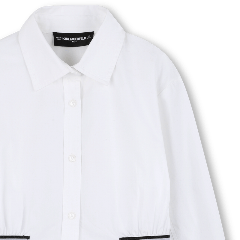 CAMICIA CON BANDE LATERALI NERO CON LOGO BIANCO KARL LAGERFELD - Angel Luxury