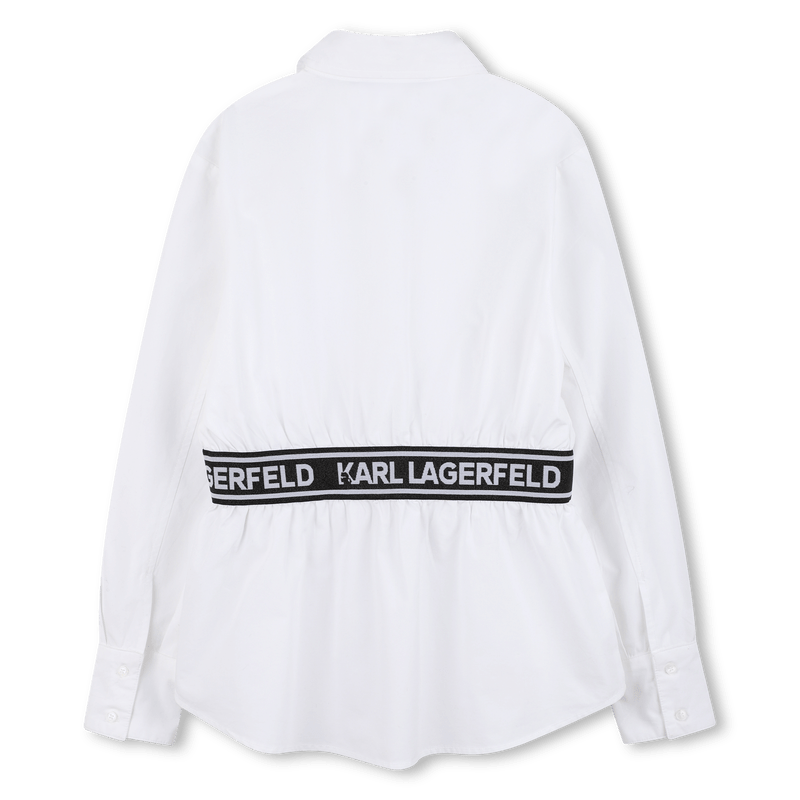 CAMICIA CON BANDE LATERALI NERO CON LOGO BIANCO KARL LAGERFELD - Angel Luxury