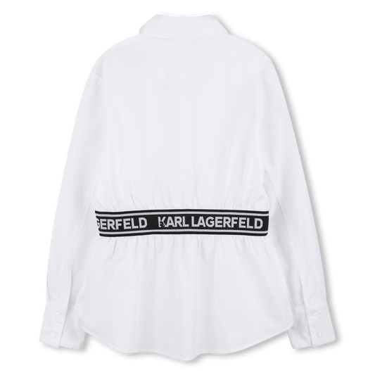 CAMICIA CON BANDE LATERALI NERO CON LOGO BIANCO KARL LAGERFELD - Angel Luxury