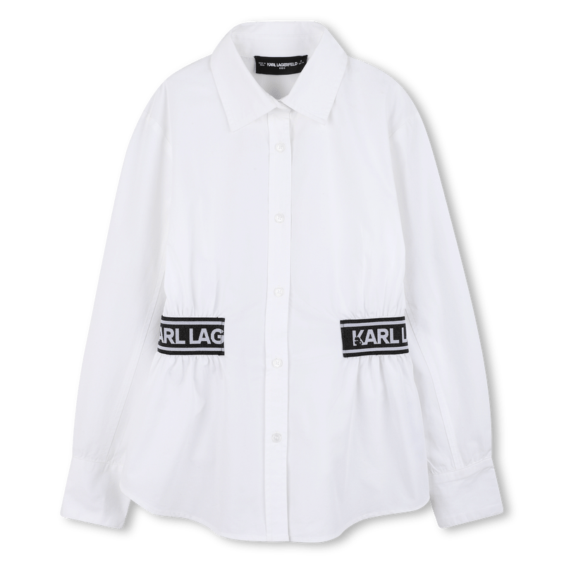 CAMICIA CON BANDE LATERALI NERO CON LOGO BIANCO KARL LAGERFELD - Angel Luxury