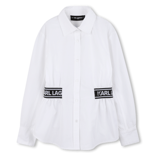 CAMICIA CON BANDE LATERALI NERO CON LOGO BIANCO KARL LAGERFELD - Angel Luxury