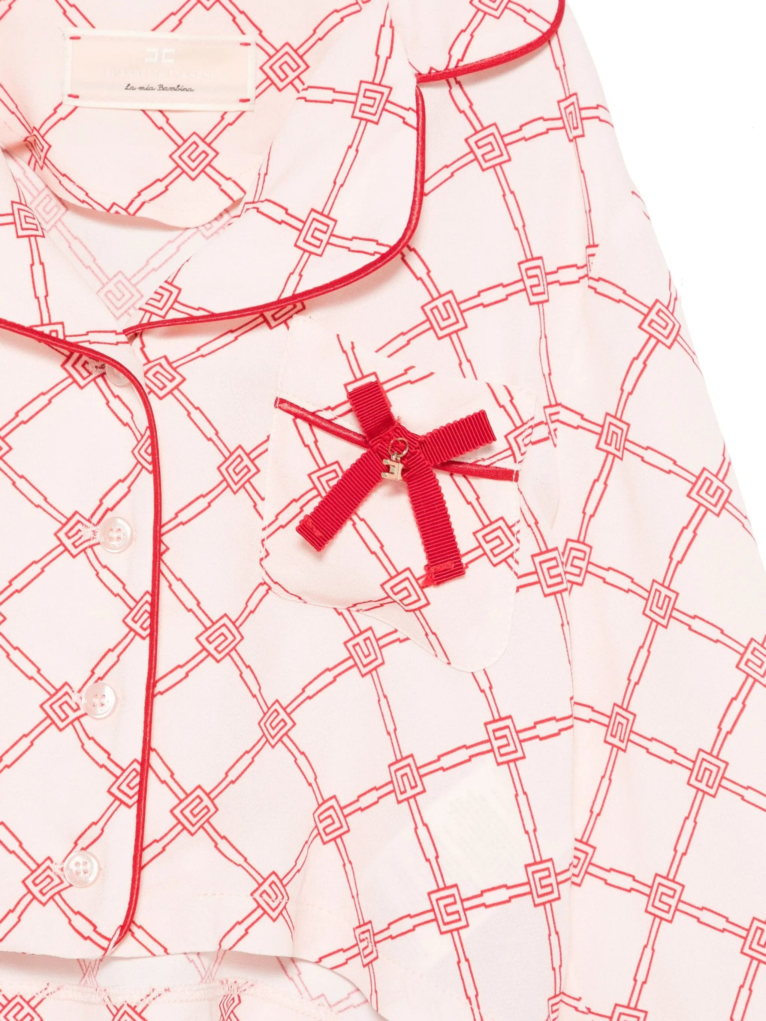 CAMICIA CON TASCHINO CON FIOCCO ROSSO ELISABETTA FRANCHI - Angel Luxury