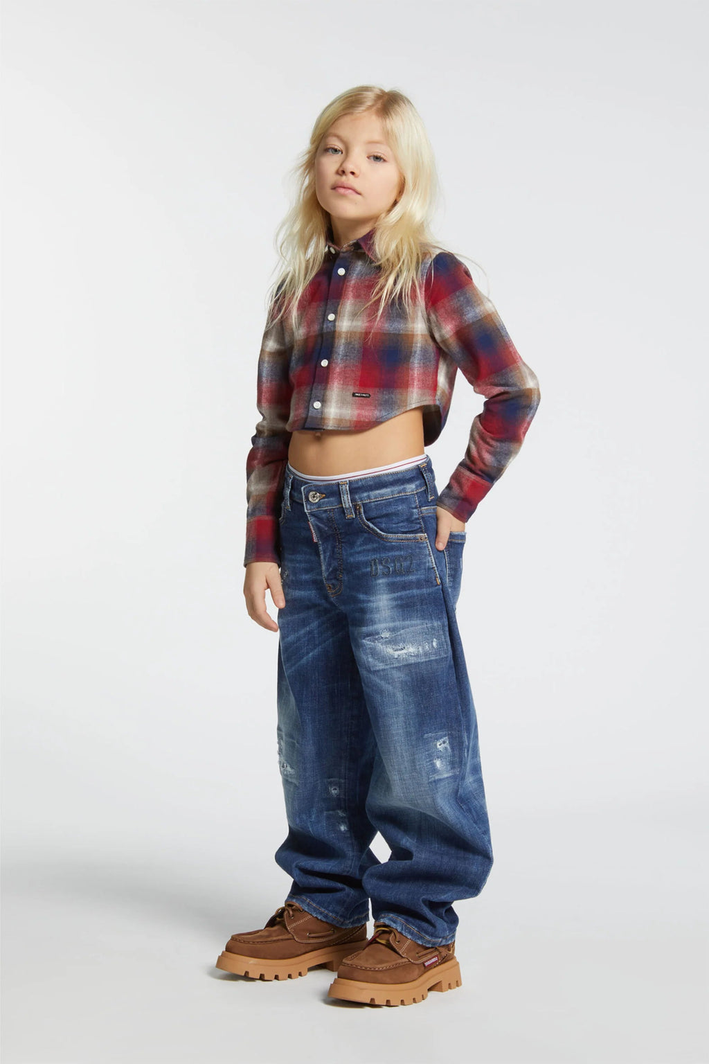 CAMICIA CORTA A QUADRI ROSSA DSQUARED2 - Angel Luxury