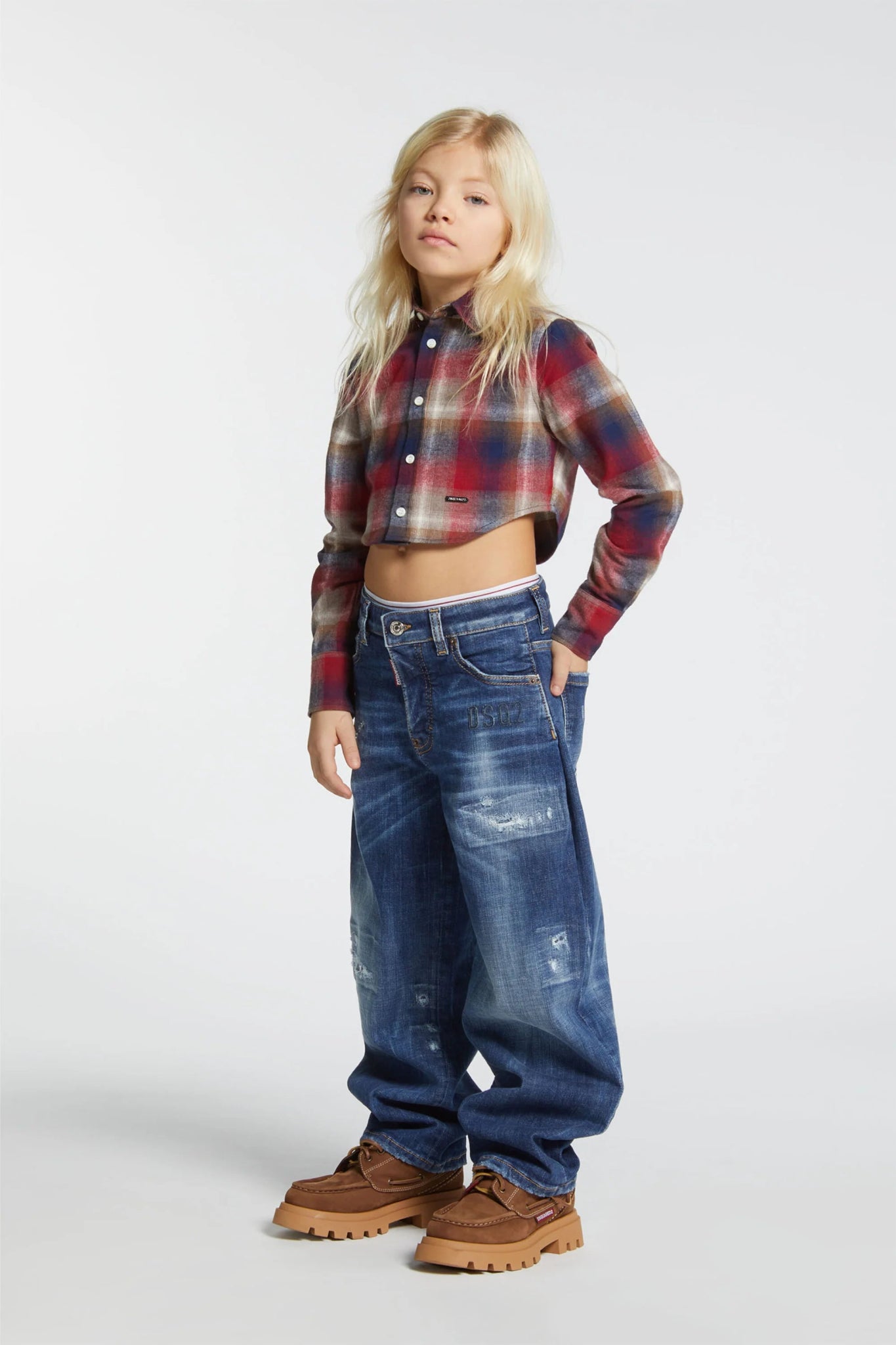 CAMICIA CORTA A QUADRI ROSSA DSQUARED2 - Angel Luxury