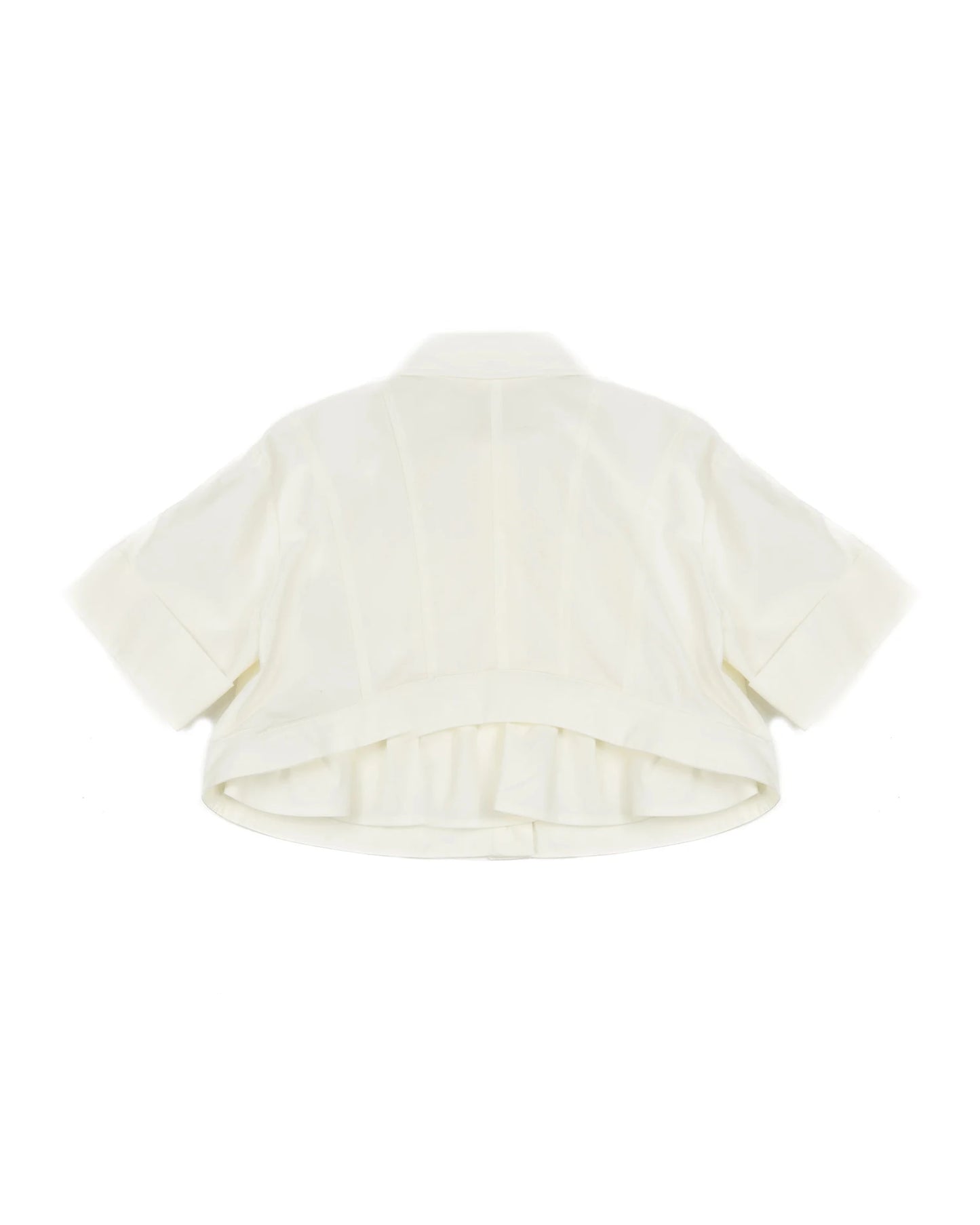 CAMICIA CORTA CON TASCHE RICAMATE AVORIO ELISABETTA FRANCHI - Angel Luxury
