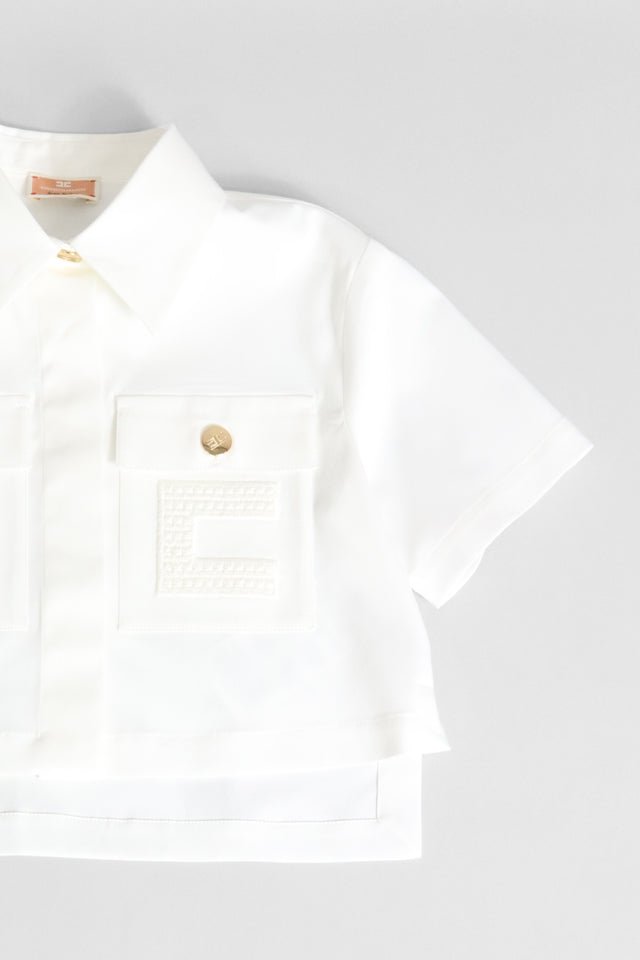Camicia cropped Elisabetta Franchi bianca - Angel Luxury