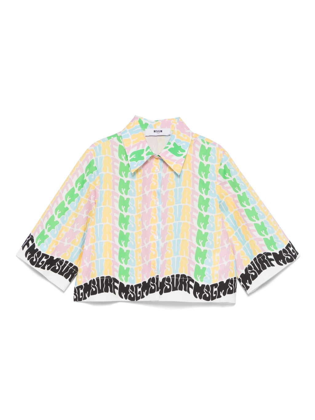 CAMICIA CROPPED LOGATA MULTICOLOR MSGM - Angel Luxury