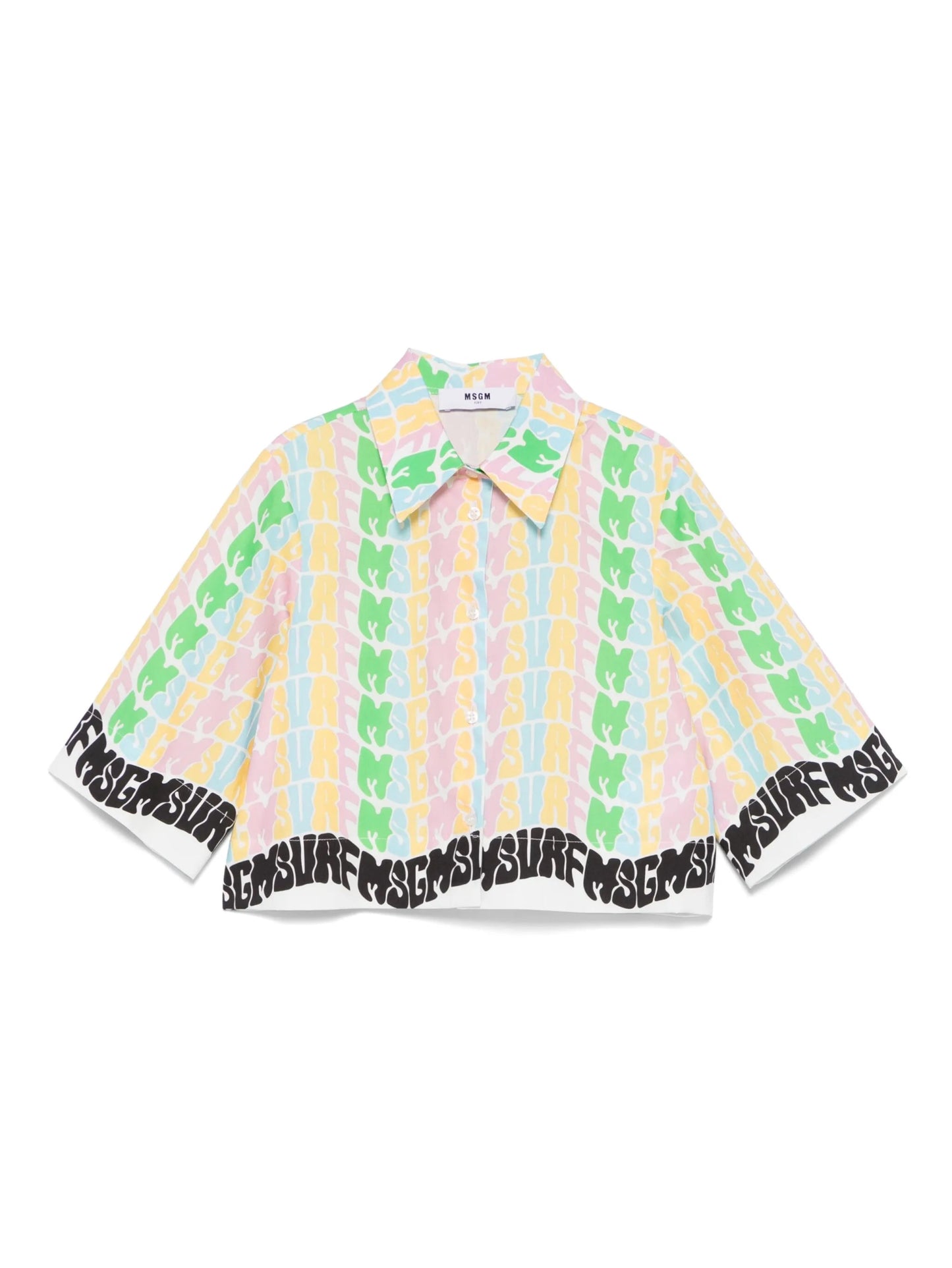 CAMICIA CROPPED LOGATA MULTICOLOR MSGM - Angel Luxury