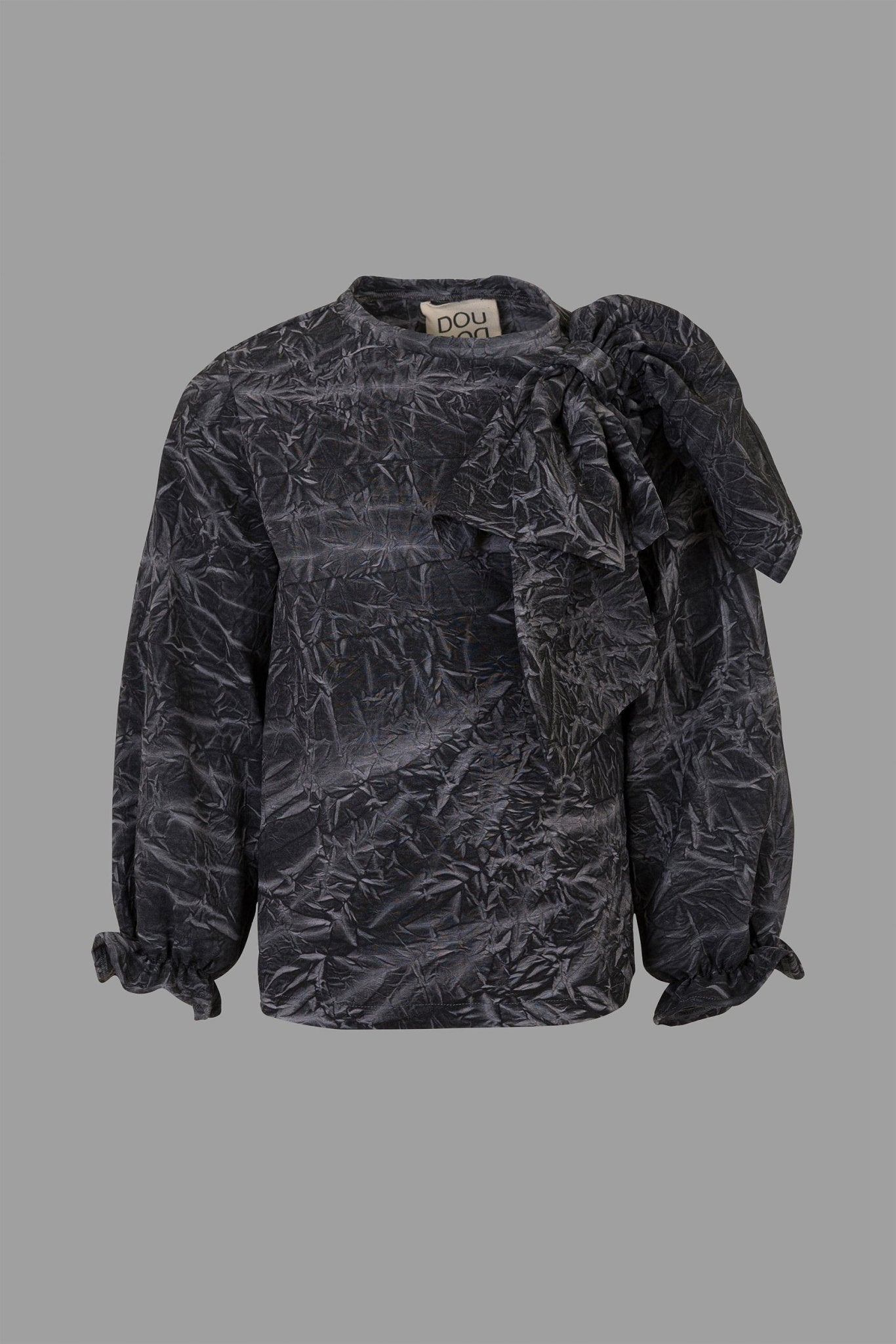 CAMICIA GRIGIA CON FIOCCO DOUUOD - Angel Luxury