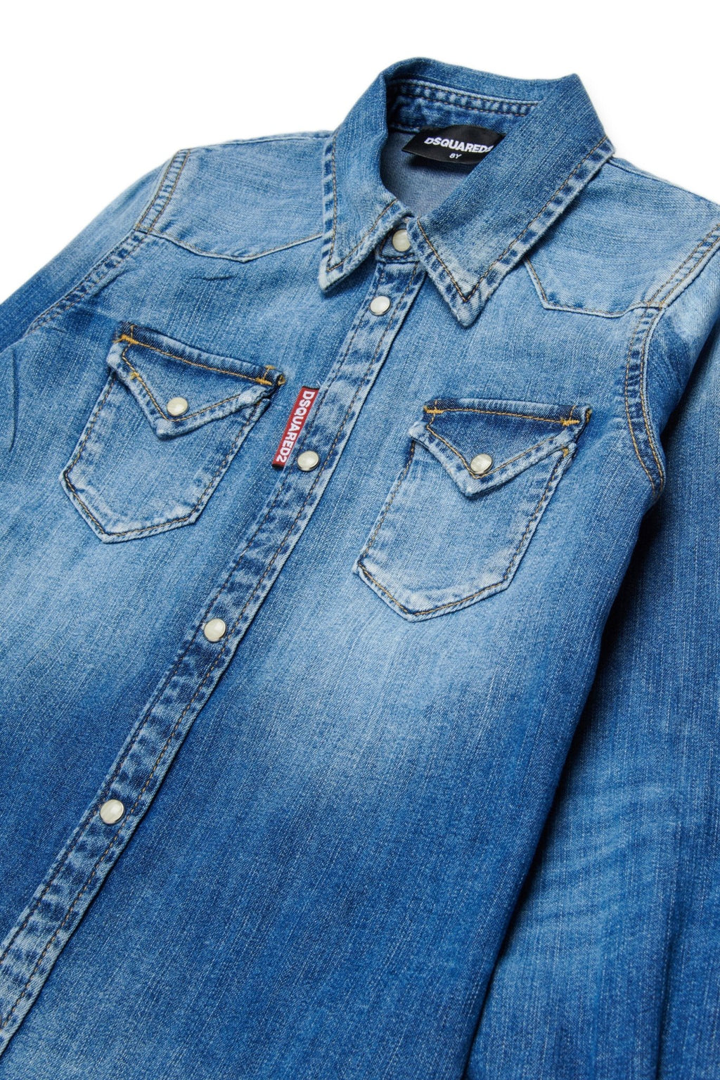 CAMICIA IN DENIM BLU DSQUARED2 - Angel Luxury