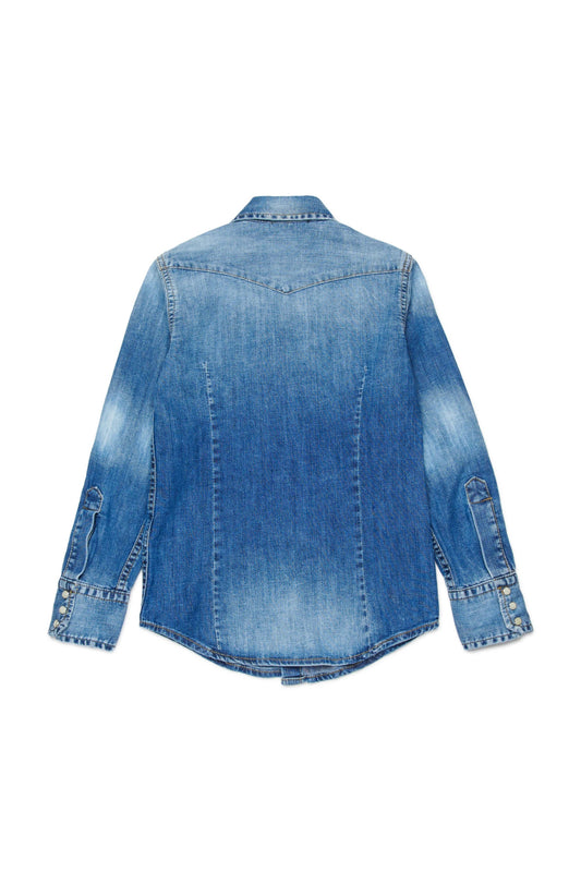 CAMICIA IN DENIM BLU DSQUARED2 - Angel Luxury